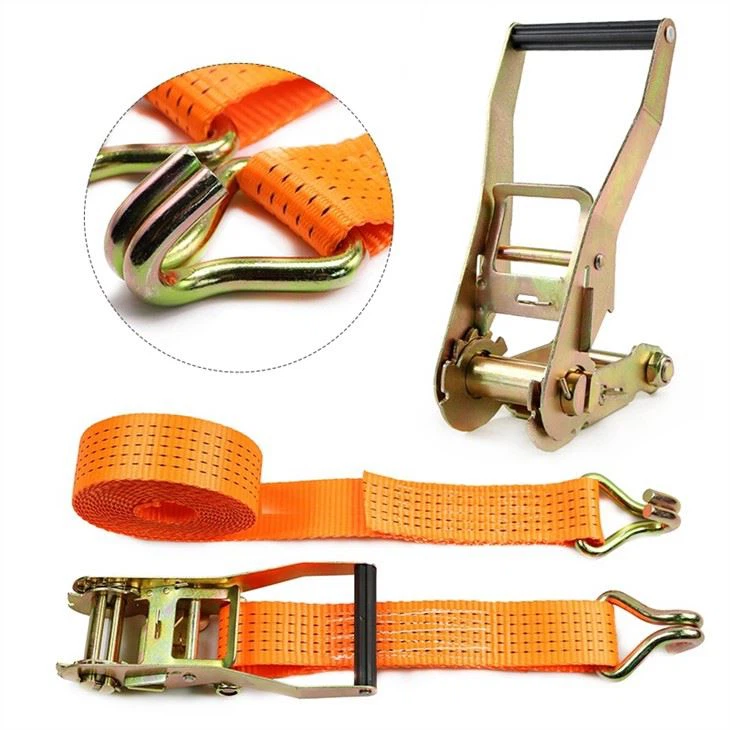 2 Pack 5T Ratchet Straps Set Double J Hook Heavy Duty Tie Down Straps